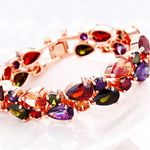 Buy Sukkhi Glimmery Pear Crystal Gold Plated Multi Colour Bracelet For Women - BC81047 - Purplle