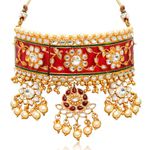 Buy Sukkhi Padmavti Inspired Pearl Gold Plated Wedding Jewellery Kundan Choker Necklace Set for Women - Purplle