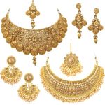 Buy Sukkhi Glamorous LCT Gold Plated Wedding Jewellery Pearl Choker Necklace Set Combo For Women - Purplle