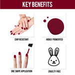 Buy NY Bae Nail Paint Duos, Maroon Creme Polish with Mattifying Top Coat - Wine Date (5 ml + 5 ml) - Purplle