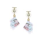 Buy Golden Peacock Blue Flower Shape Decorated Earrings - Purplle