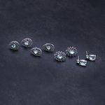 Buy Golden Peacock Light Blue Waterdrop Shape Decorated Earrings(4 Pairs) - Purplle