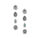 Buy Golden Peacock Light Blue Waterdrop Shape Decorated Earrings(4 Pairs) - Purplle