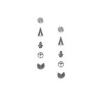 Buy Golden Peacock Silver Color Geometric Shape Earring Sets(Set of 5 Pairs) - Purplle
