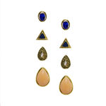 Buy Golden Peacock Gold Color Water Drop Shape Earrings & Rings (12 Pcs) - Purplle