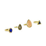 Buy Golden Peacock Gold Color Water Drop Shape Earrings & Rings (12 Pcs) - Purplle