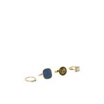 Buy Golden Peacock Gold Color Water Drop&square Shape Earrings & Rings (12 Pcs) - Purplle