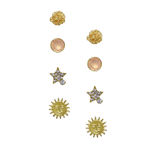 Buy Golden Peacock Gold Colour Flower&star Shape Earrings & Rings (12 Pcs) - Purplle
