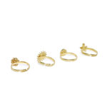 Buy Golden Peacock Gold Colour Flower&star Shape Earrings & Rings (12 Pcs) - Purplle