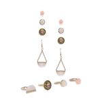 Buy Golden Peacock Gold Color Round Shape Earrings & Rings Set (12 Pcs) - Purplle