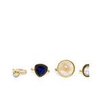 Buy Golden Peacock Gold Round Round Shape Decorated Earrings&rings Set (12 Pcs) - Purplle