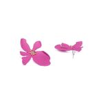 Buy Golden Peacock Plum Red Flower Shape Earrings - Purplle