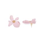 Buy Golden Peacock Pink Flower Shape Earrings - Purplle