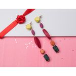 Buy Golden Peacock Multi-Colour Geometric Shaped Long Earring - Purplle
