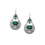 Buy Golden Peacock Antique Silver Green Drop Earring - Purplle