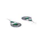 Buy Golden Peacock Antique Silver Green Drop Earring - Purplle