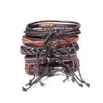 Buy Golden Peacock Unisex Set of 5 Coffee Brown Bracelets - Purplle