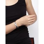 Buy Golden Peacock Unisex Black & Silver-Toned Fish Bone-Shaped Leather Bracelet - Purplle