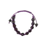 Buy Golden Peacock Purple Beaded Macrame Bracelet - Purplle
