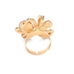 Buy Golden Peacock Light Peach Floral Shaped Finger Ring - Purplle