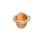 Buy Golden Peacock Light Peach Oval Shaped Finger Ring - Purplle