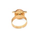 Buy Golden Peacock Light Peach Oval Shaped Finger Ring - Purplle