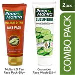 Buy Roop Mantra Anti Acne Pimple Combo (Multani D Tan Face Pack 60gm + Cucumber Face Wash 115ml) Helpful in Acne, Pimples, Skin Infections - Purplle