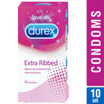 Buy Durex Condoms, Extra Ribbed- 10s - Purplle