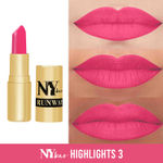Buy NY Bae Runway Matte Lipstick | Infused With Argan Oil | Pink | Moisturising | Long Lasting | Light weight- Highlights 3 (4.5 gm) - Purplle