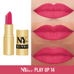 Buy NY Bae Runway Matte Lipstick | Infused With Argan Oil | Pink | Moisturising | Long Lasting | Light weight- Play Up 14 (4.5 g) - Purplle