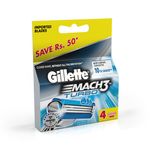 Buy Gillette Mach 3 Turbo Manual Shaving Razor Blades (Cartridge) 4s Pack - Purplle