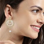 Buy Kord Store Gold Plated American Diamond & Pearl Adorable Earring Set with Maang Tikka for Women and Girls KSEMT80011 - Purplle