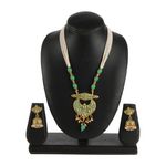 Buy Kord Store Contemporary Green Stone Traditional Jewellery Necklace Set with Earrings for Women and Girls KSNKE60139 - Purplle