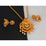 Buy Kord Store Jewellery Set - Special Design American Diamond Engraved Golden Necklace with a Pair of Beautiful Earrings KSNKE60146 - Purplle