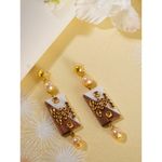 Buy Crunchy Fashion Multicoloured Wooden Drop Earring - Purplle