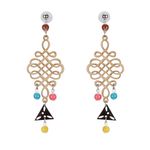 Buy Crunchy Fashion Multicolored Wooden Dangler Earring - Purplle