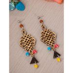 Buy Crunchy Fashion Multicolored Wooden Dangler Earring - Purplle