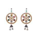 Buy Crunchy Fashion Multicolored Wooden Circle Dangler Earring - Purplle