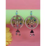 Buy Crunchy Fashion Multicolored Wooden Circle Dangler Earring - Purplle
