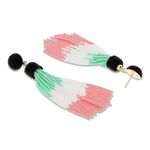Buy Crunchy Fashion Tricolor Beaded Tassels Earrings For Women - Purplle