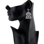 Buy Crunchy Fashion Hirnya Oxidized Silver Earrings - Purplle