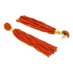 Buy Crunchy Fashion Orange Beaded Tassel Earrings - Purplle