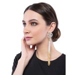 Buy Crunchy Fashion Crystal & Beads Tassel Earrings - Purplle