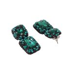 Buy Crunchy Fashion Big Green Crystal Dangler Earring - Purplle