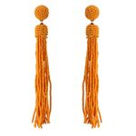 Buy Crunchy Fashion Yellow Beaded Tassel Earrings - Purplle