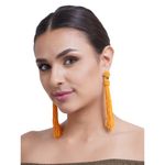 Buy Crunchy Fashion Yellow Beaded Tassel Earrings - Purplle