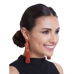 Buy Crunchy Fashion Brown Drop Tassel Earrings - Purplle