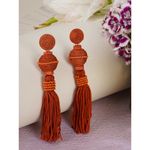 Buy Crunchy Fashion Brown Drop Tassel Earrings - Purplle