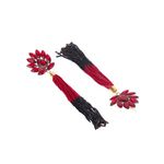 Buy Crunchy Fashion Red Crystal Beaded Multicolored Tassel Earrings - Purplle