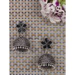 Buy Royal Bling Silver Messy Dome Jhumka Earrings - Purplle